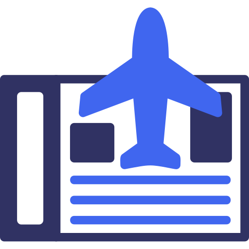 billete de avión Generic color fill icono