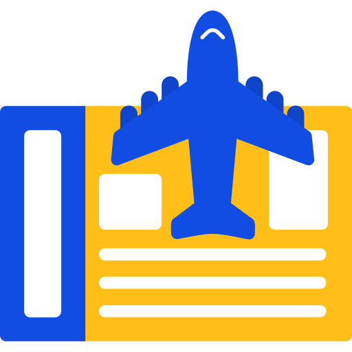 Airplane ticket Generic color fill icon