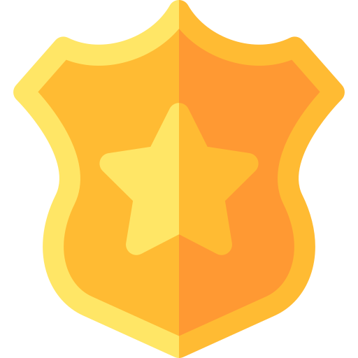 politie badge Basic Rounded Flat icoon