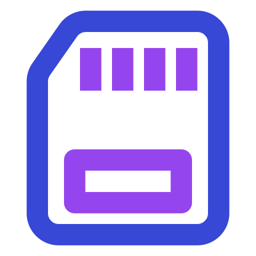 tarjeta de memoria Generic color outline icono