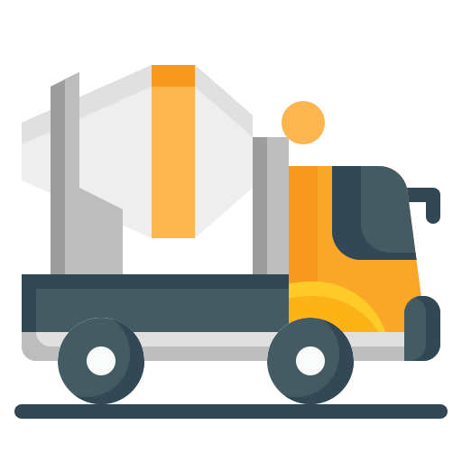 Concrete mixer truck Generic color fill icon