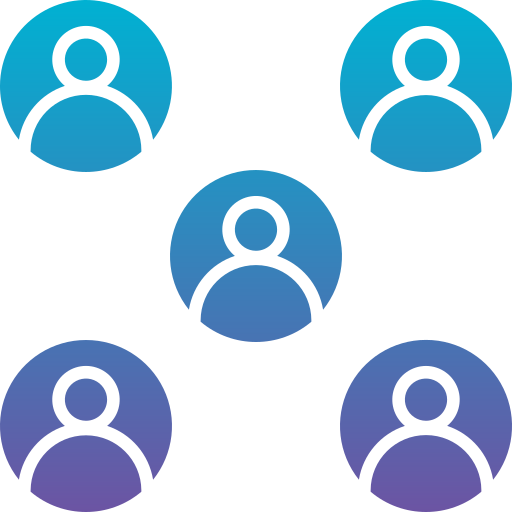 Group dynamics Generic gradient fill icon