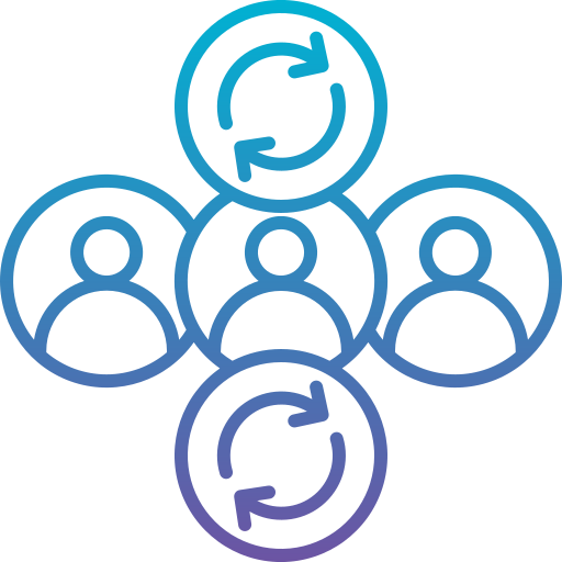 Group dynamics Generic gradient outline icon