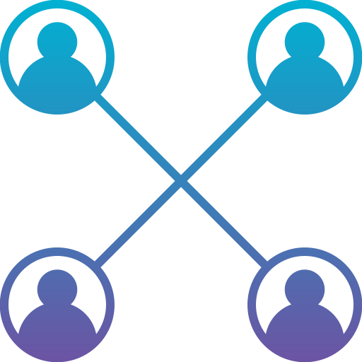 Group dynamics Generic gradient fill icon