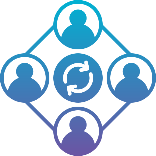 Group dynamics Generic gradient fill icon