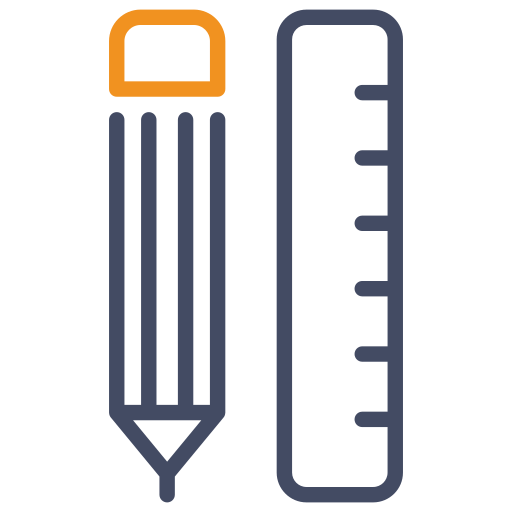 matita e righello Generic color outline icona