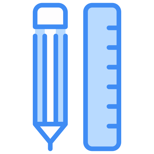 matita e righello Generic color lineal-color icona