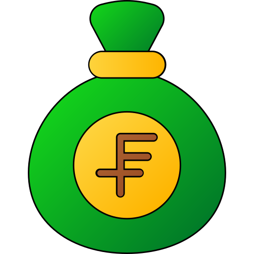 Swiss franc Generic gradient lineal-color icon