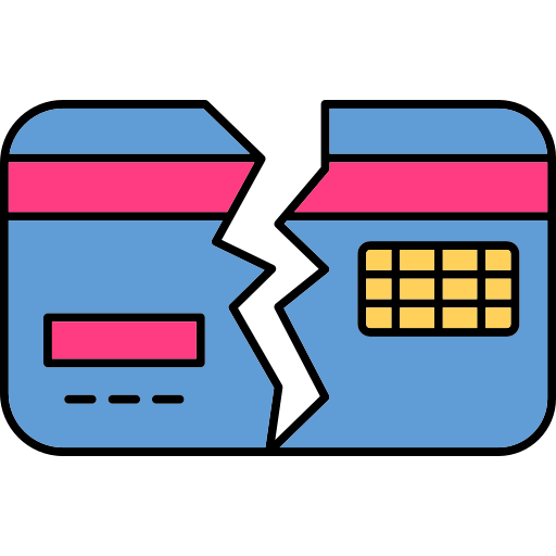 tarjeta de crédito rota Generic color lineal-color icono