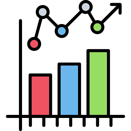 wykres statystyczny Generic color lineal-color ikona