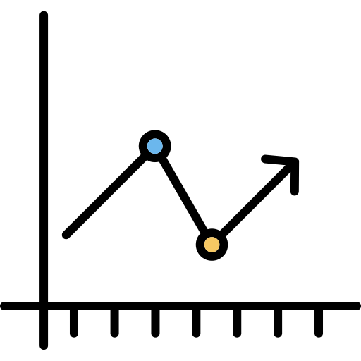 grafico a freccia Generic color lineal-color icona