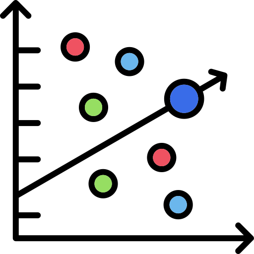 wykres rozrzutu Generic color lineal-color ikona
