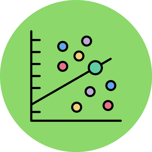 gráfico de dispersión Generic color lineal-color icono