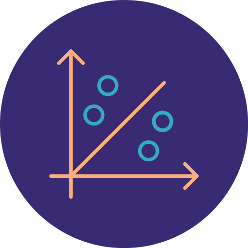 Scatter graph Generic color fill icon