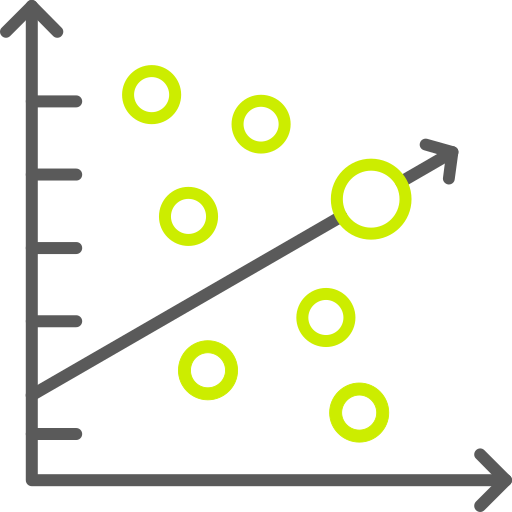 gráfico de dispersão Generic color outline Ícone