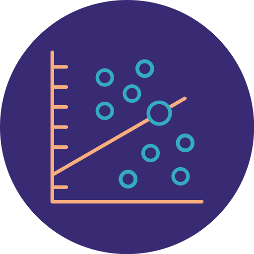 Scatter graph Generic color fill icon