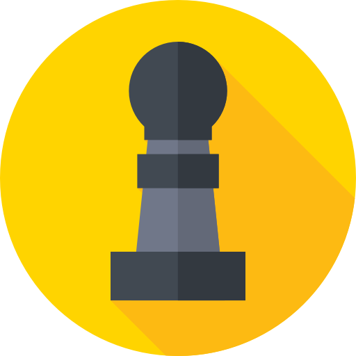 Chess pawn Flat Circular Flat icon