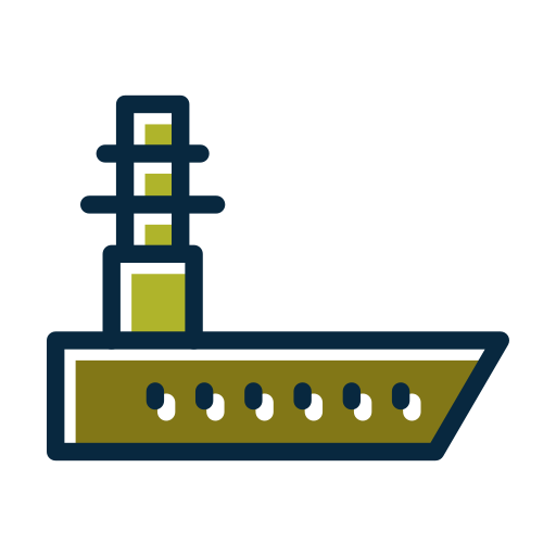 Aircraft carrier Generic color lineal-color icon