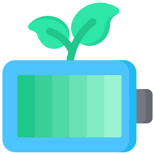 Eco battery Generic color fill icon