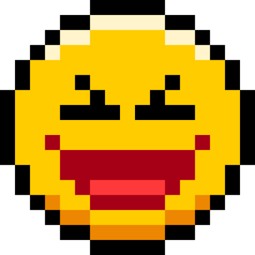 sorridendo Pixel Linear color icona