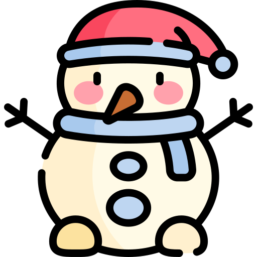 Snowman Kawaii Lineal color icon