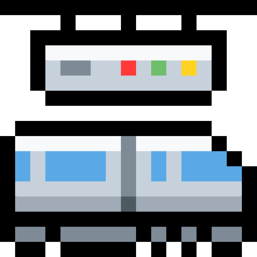 Train Pixel Linear color icon