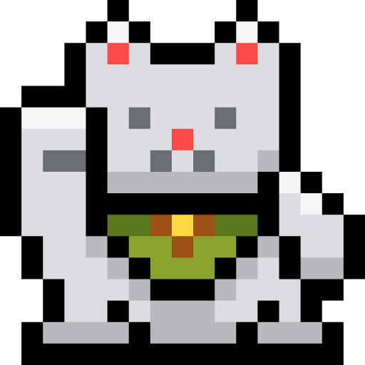 Lucky cat Pixel Linear color icon