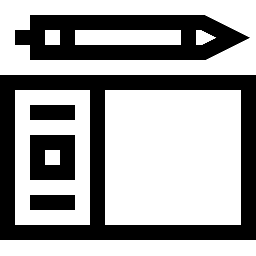 tableta de dibujo Basic Straight Lineal icono