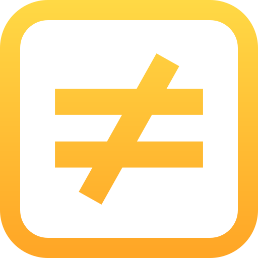Not equal Generic gradient outline icon