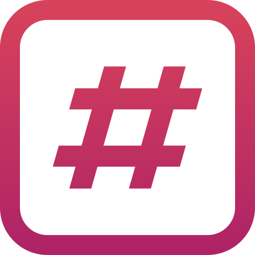 hashtag Generic gradient outline icon