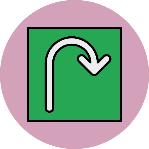 Curve arrow Generic color lineal-color icon