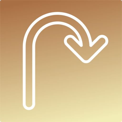 flecha curva Generic gradient fill icono