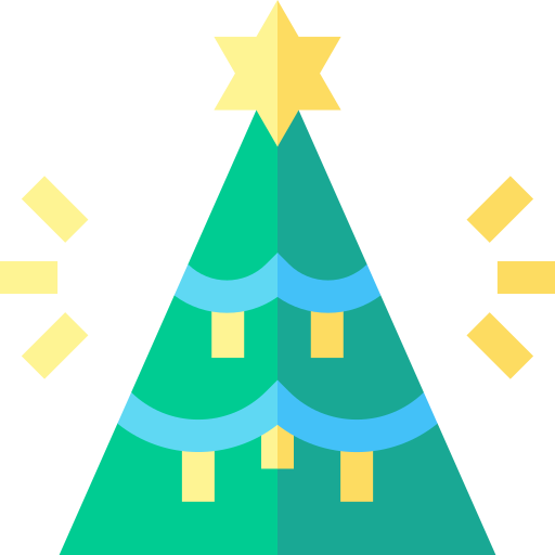 kerstboom Basic Straight Flat icoon