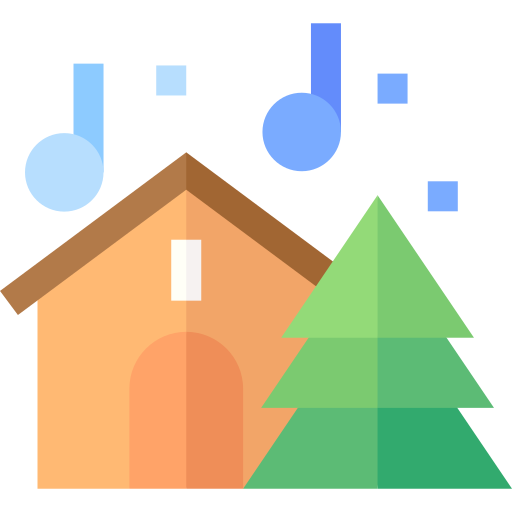 świąteczna muzyka Basic Straight Flat ikona