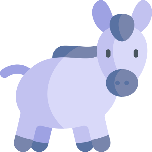 burro Kawaii Flat icono