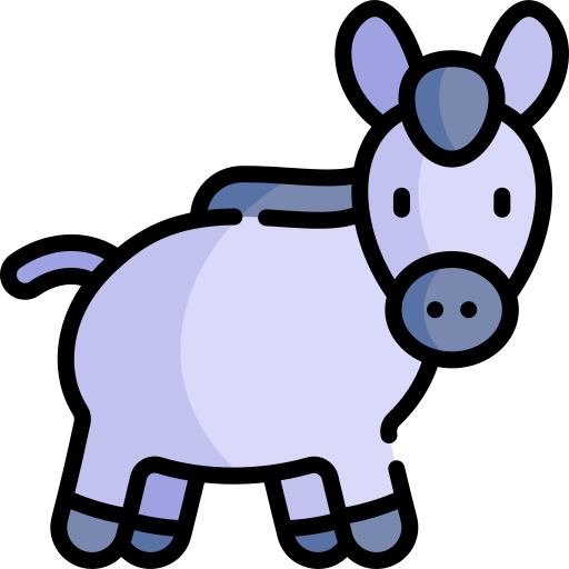 Donkey Kawaii Lineal color icon