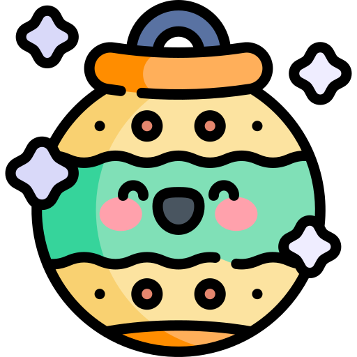 Christmas ball Kawaii Lineal color icon