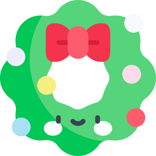 corona de navidad Kawaii Flat icono