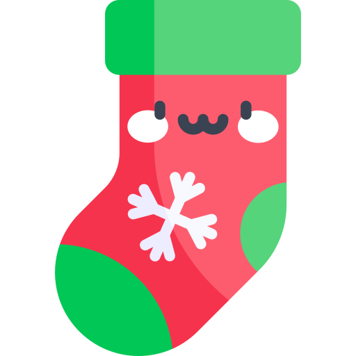 Рождественский носок Kawaii Flat иконка
