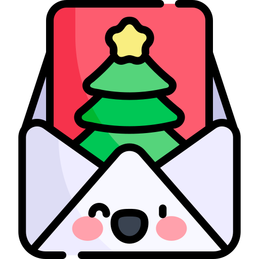 Рождественское послание Kawaii Lineal color иконка