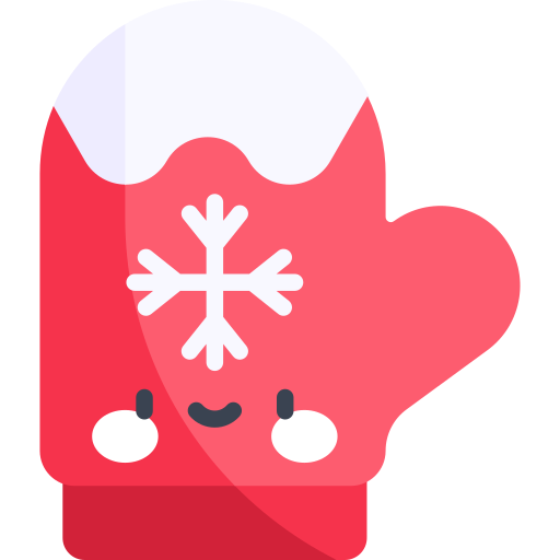 Рождественская перчатка Kawaii Flat иконка