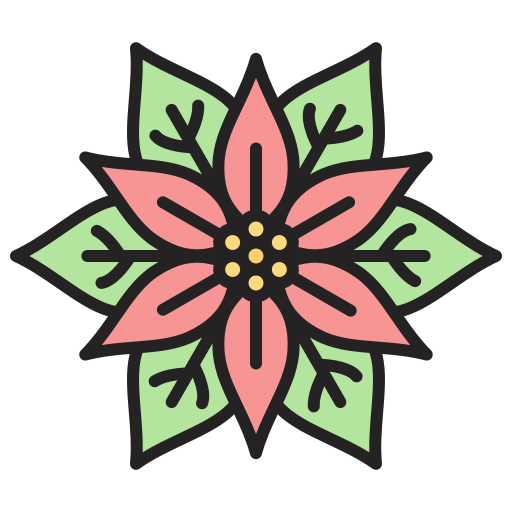 Пуансеттия Generic color lineal-color иконка