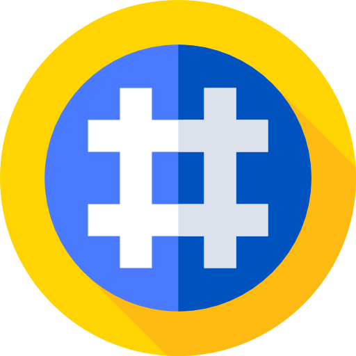 hashtag Flat Circular Flat ikona