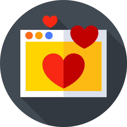 愛のメッセージ Flat Circular Flat icon