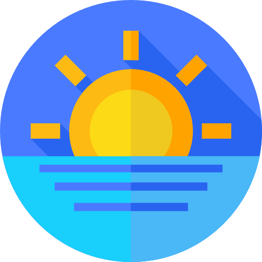 zachód słońca Flat Circular Flat ikona