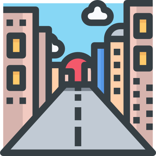 Road Justicon Lineal Color icon
