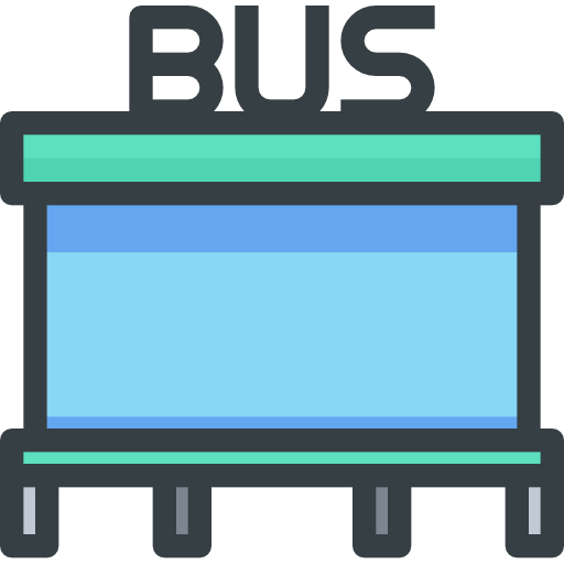 bushaltestelle Justicon Lineal Color icon