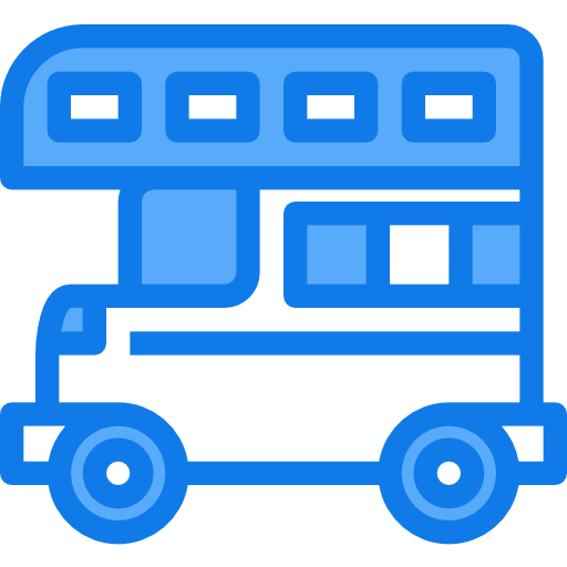 Double decker bus Justicon Blue icon