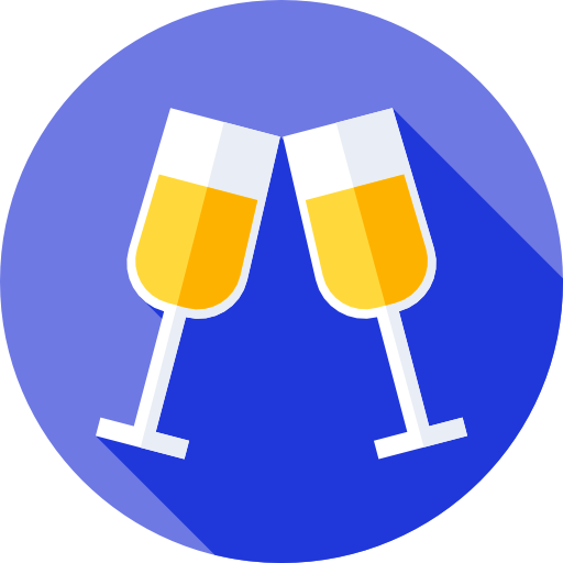 champagnerglas Flat Circular Flat icon
