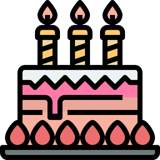 torta di compleanno Justicon Lineal Color icona